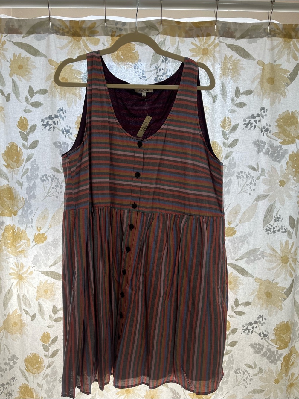 Madewell Multicolor Striped Sleeveless Midi Dress